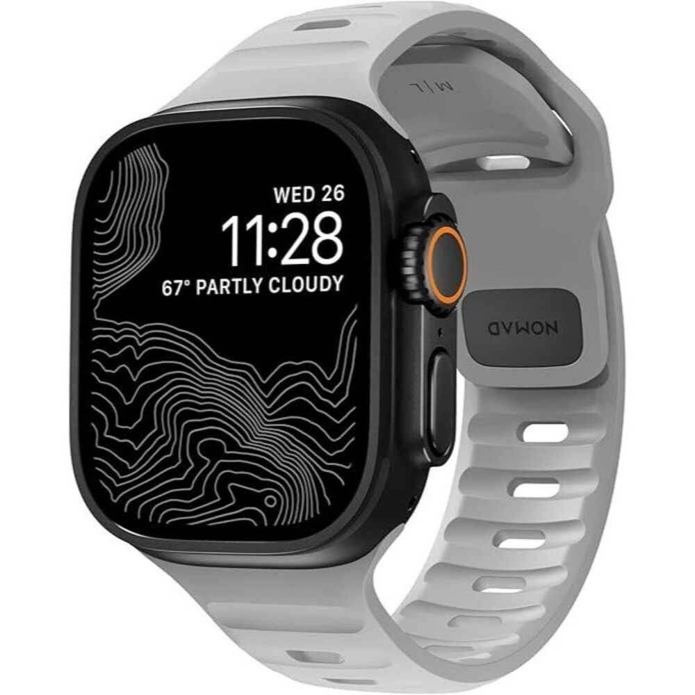 NEW ! Nomad Sport Band Lunar Gray 45/44/42mm for Apple Watch (Just band)